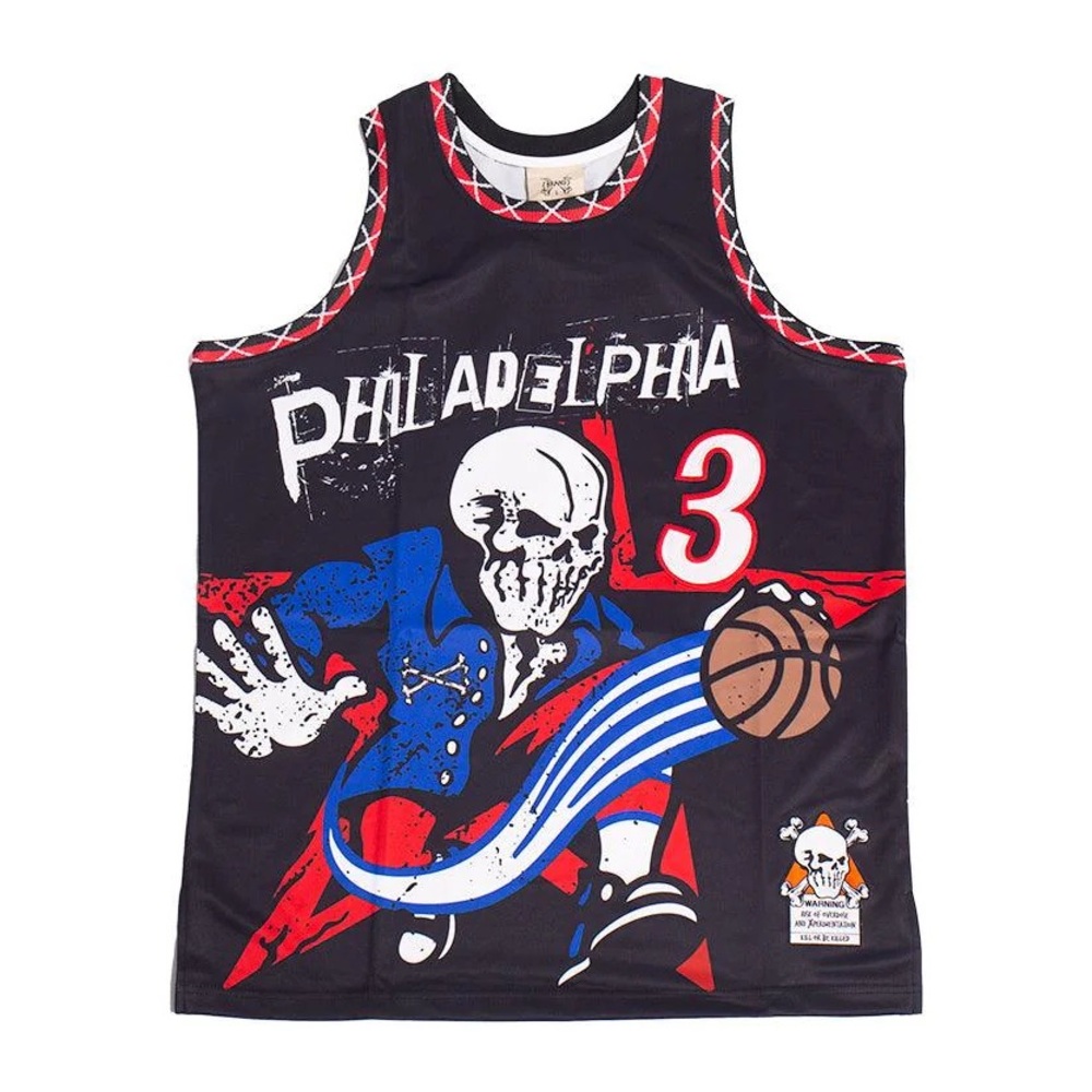 Unisex NWT BRAND X Philadelphia 76ers Allen Iverson Jersey in Black, Size Medium